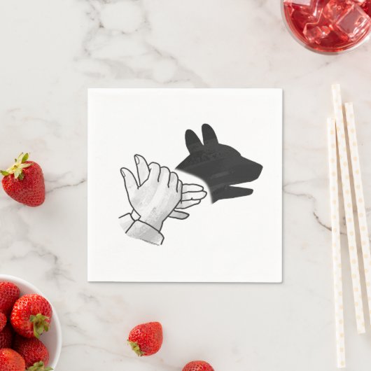 Serviette En Papier Chien Silhouette main (En situation)