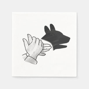 Serviette En Papier Chien Silhouette main