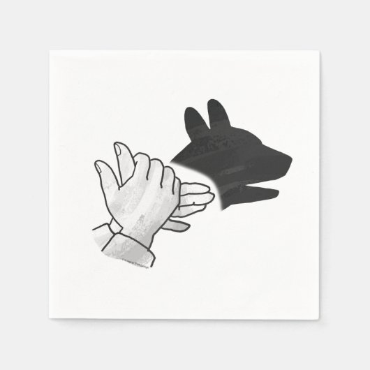 Serviette En Papier Chien Silhouette main (Devant)