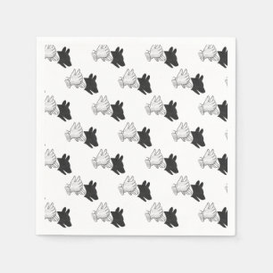 Serviette En Papier Chien Silhouette main
