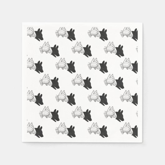 Serviette En Papier Chien Silhouette main (Devant)