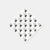 Serviette En Papier Chien Silhouette main (Coin)