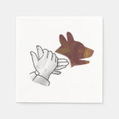 Serviette En Papier Chien Silhouette main Brown (Devant)