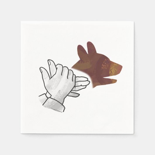Serviette En Papier Chien Silhouette main Brown (Devant)