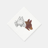 Serviette En Papier Chien Silhouette main Brown (Coin)