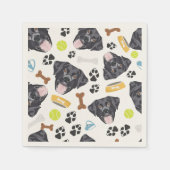 Serviette En Papier Chien souriant noir labrador (Devant)