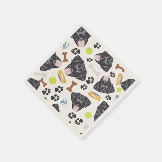 Serviette En Papier Chien souriant noir labrador (Coin)