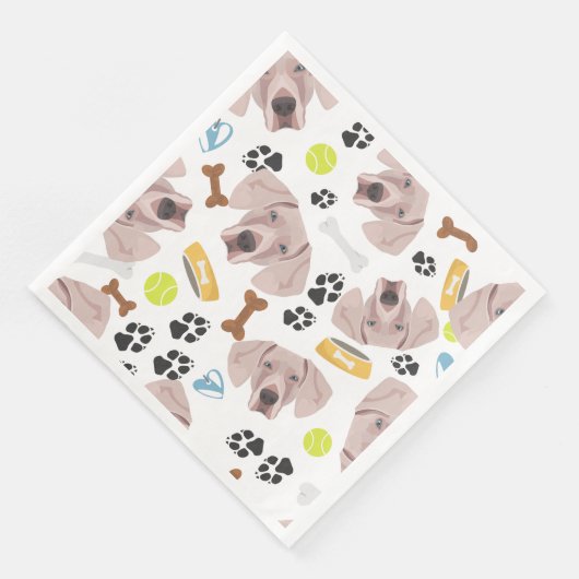 Serviette En Papier Chien souriant Weimaraner (Coin)