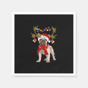 Serviette En Papier Chien-taureau français Magnifique renne Arbre de
