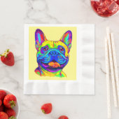 Serviette En Papier Chien-taureaux français en couleur (En situation)