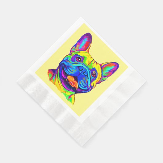 Serviette En Papier Chien-taureaux français en couleur (Coin)