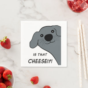 Serviette En Papier Chien Terre-Neuve Gris Cartoon Regardant