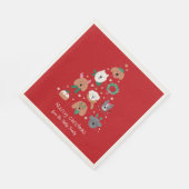 Serviette En Papier Chien Thème Rouge Noël (Coin)