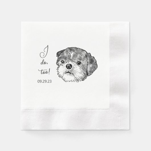 Serviette En Papier Chien Tzu Chien Personnalisé Je Fais Aussi (Devant)
