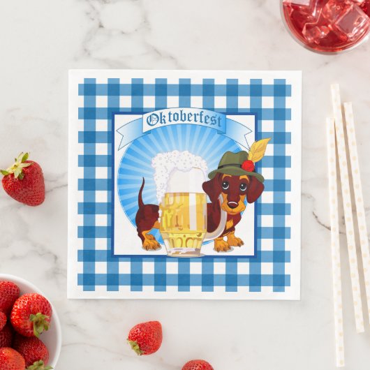 Serviette En Papier Chien Weiner de l'Oktoberfest (En situation)