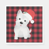 Serviette En Papier Chien West Highland avec chapeau de Santa Buffalo  (Devant)