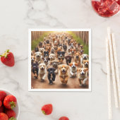 Serviette En Papier Chiens (En situation)