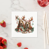 Serviette En Papier Chiens Basset Hound de Noël (En situation)