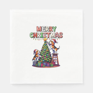 Serviette En Papier Chiens Beagles de Noël Amoureux des animaux animau