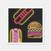 Serviette En Papier Chiens chauds et hamburger de restauration rapide (Devant)