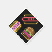 Serviette En Papier Chiens chauds et hamburger de restauration rapide (Coin)
