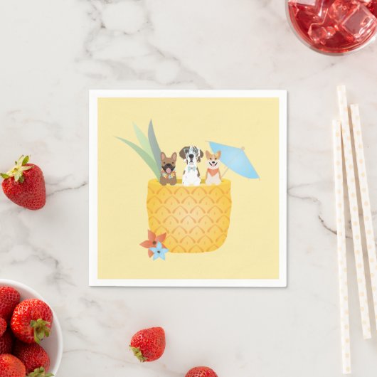 Serviette En Papier Chiens d'ananas Pina Colada (En situation)