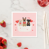 Serviette En Papier Chiens Dans L'Amour Enveloppe (En situation)