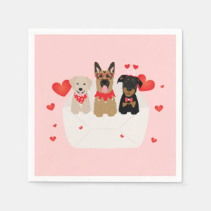 Serviette En Papier Chiens Dans L'Amour Enveloppe