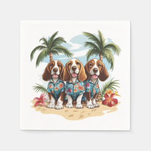 Serviette En Papier Chiens de Basset Hound Chemises hawaïennes