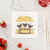 Serviette En Papier Chiens de carlin Stand de Lemonade (En situation)