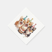 Serviette En Papier Chiens de Corgi d'anniversaire (Coin)