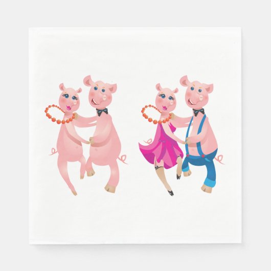 Serviette En Papier Chiens de danse (Devant)