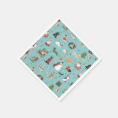 Serviette En Papier Chiens de Fêtes en Motif de pulls de Noël (Coin)