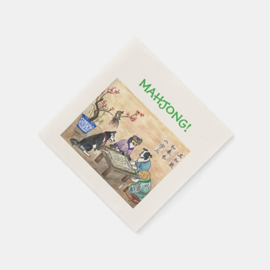 Serviette En Papier Chiens de Mahjong - (Coin)