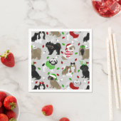 Serviette En Papier Chiens de Noël Chih Tzu Chiens serviettes (En situation)