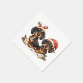 Serviette En Papier Chiens de Noël Dachshund (Coin)
