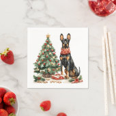 Serviette En Papier Chiens de Noël Dobermann (En situation)