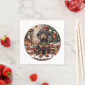 Serviette En Papier Chiens de Noël Elf Dachshund (En situation)