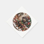 Serviette En Papier Chiens de Noël Elf Dachshund (Coin)