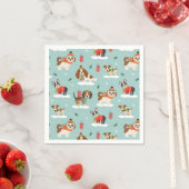 Serviette En Papier Chiens de Noël en Motif d'Écharpes douillettes (En situation)