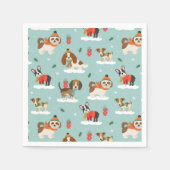Serviette En Papier Chiens de Noël en Motif d'Écharpes douillettes (Devant)