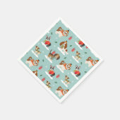 Serviette En Papier Chiens de Noël en Motif d'Écharpes douillettes (Coin)