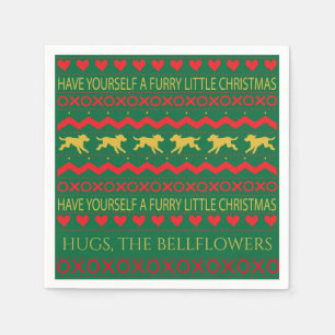 Serviette En Papier Chiens de Noël Furry Little