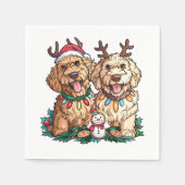 Serviette En Papier Chiens de Noël Goldendoodle (Devant)