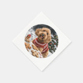 Serviette En Papier Chiens de Noël Goldendoodle (Coin)