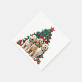 Serviette En Papier Chiens de Noël Goldendoodle (Coin)