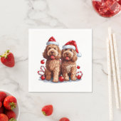 Serviette En Papier Chiens de Noël Goldendoodle (En situation)