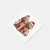 Serviette En Papier Chiens de Noël Goldendoodle (Coin)