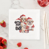 Serviette En Papier 'Chiens de Noël' mignon amoureux des chiens (En situation)