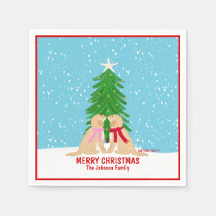 Serviette En Papier Chiens de Noël neigeux serviettes personnalisées